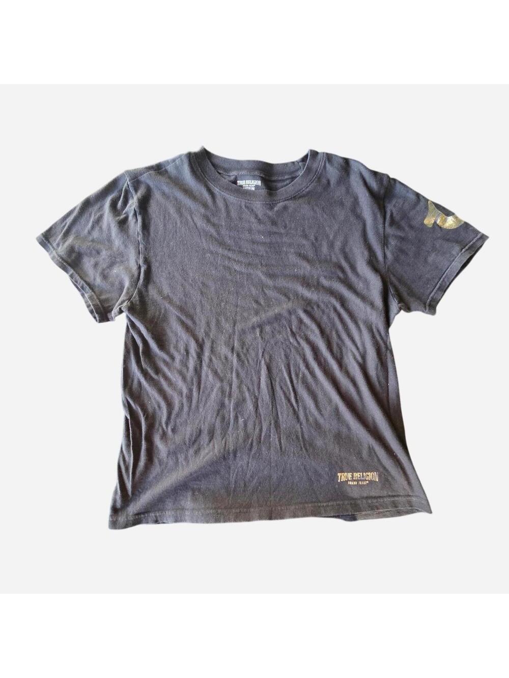 True Religion Men's Black and Navy Tshirt